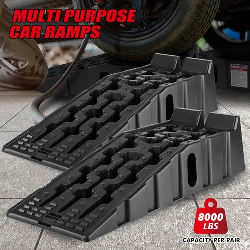 5ton ramp vehicle ramp pair ideal for home garage maintenance reduces slippage works with low clearance vehicles 16 000lbs 10 000lbs gvw capacity extra wide design