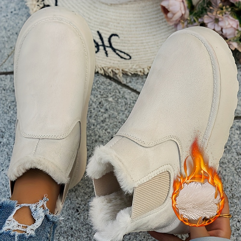 TEMU Stylish Versatile Women's Ankle Boots, Trendy Casual Snow Boots