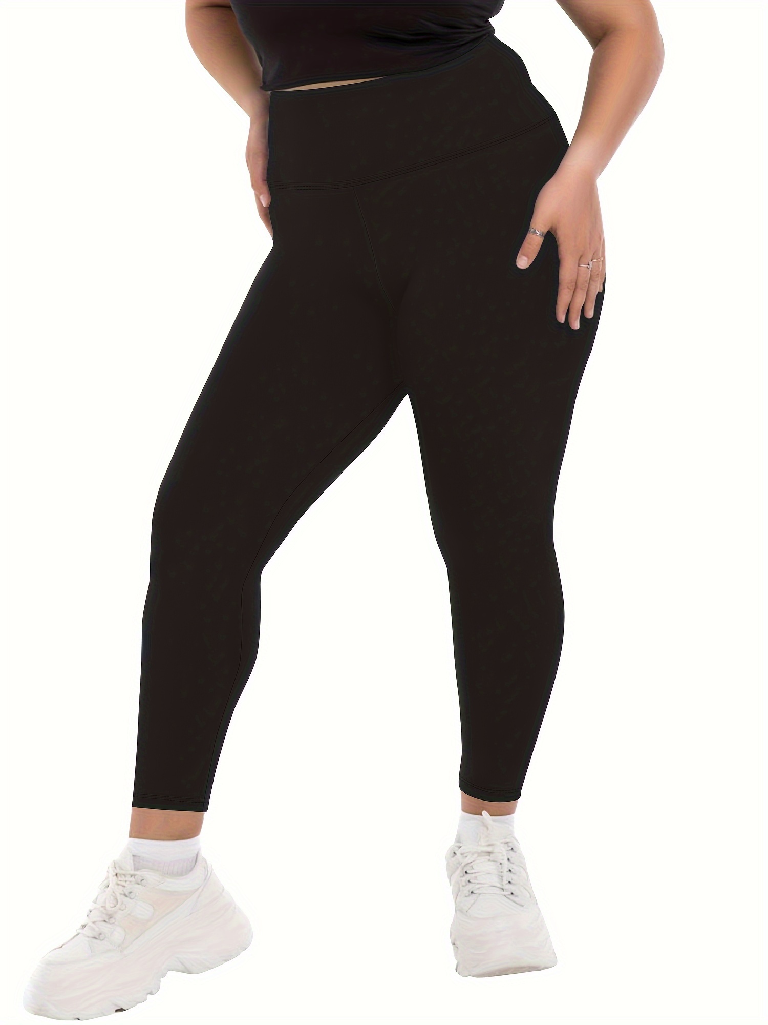 Solid Skinny Leggings Plus Size Casual Every Day Stretchy Temu New