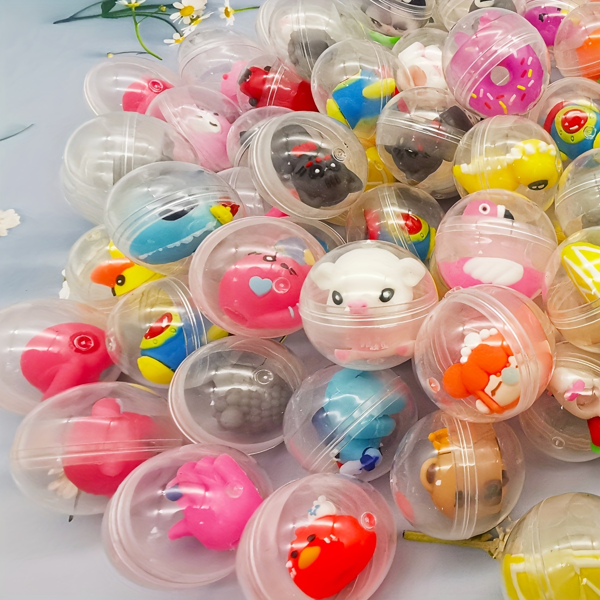 50pcs assorted mini dolls in clear capsules perfect for gumball machines party favors surprise prizes details 0