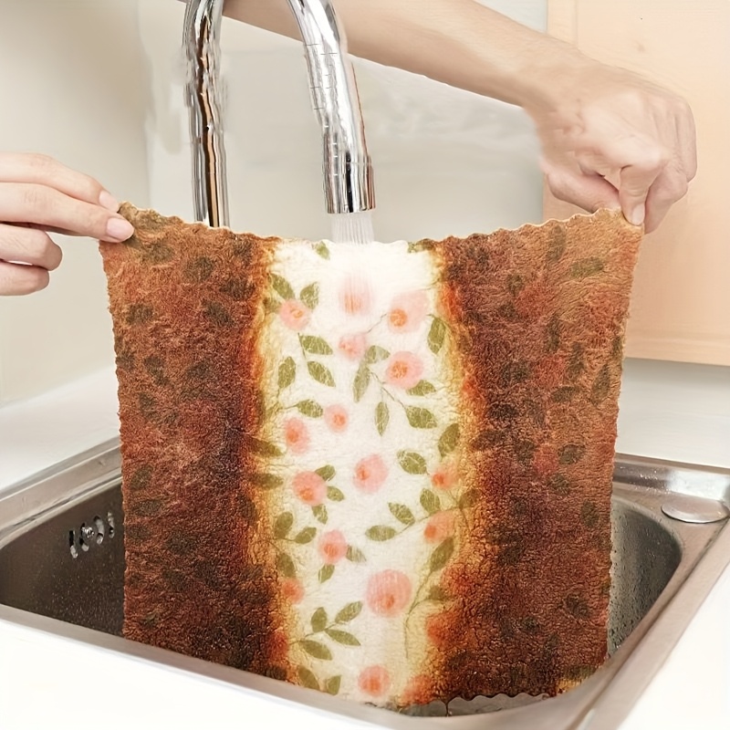 7 coral cleaning cloths   absorbent and quick drying towels soft multi purpose for kitchen bathroom glass car and wet wipes pink and   pattern coral cloths suitable for 40 to 80 holidays Product details 2
