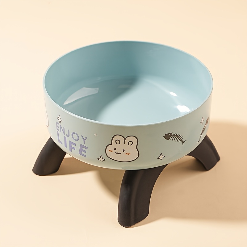 TEMU Elevated Stainless Steel Pet Bowl, Anti-tipping, Anti-slip Design, Cute , Suitable For Small Cats And Dogs To Drink Water And Eat Food