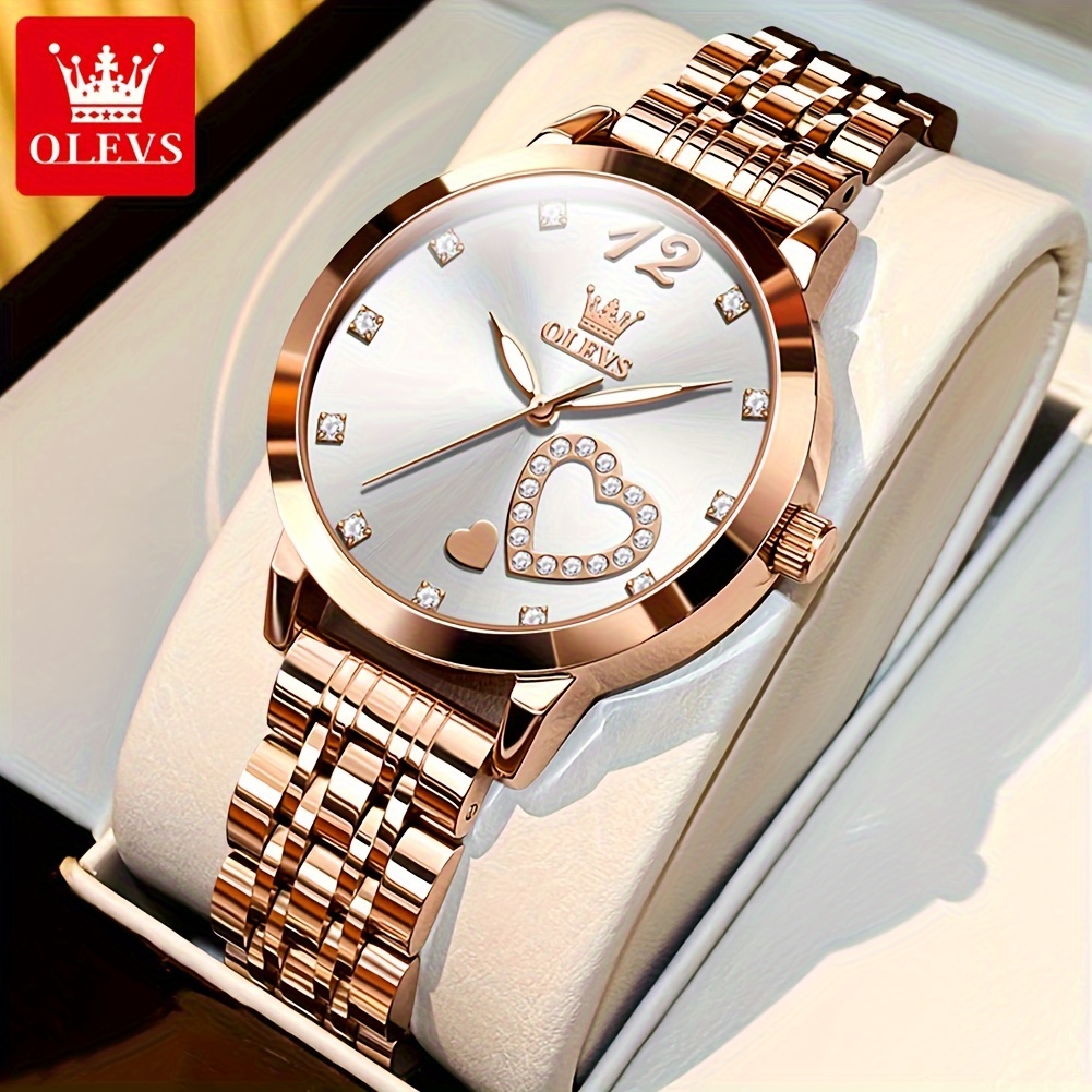 watches women rose gold elegant fashion dress heart Temu