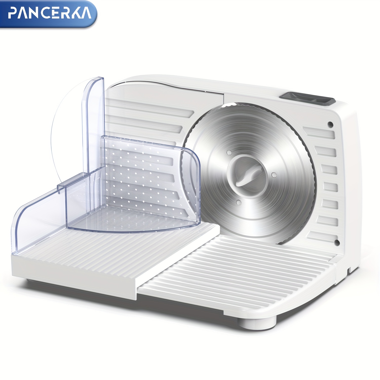 TEMU Pancerka 1pc Meat Slicer, 130-200w Electric Food Slicer, 0-15mm Adjustable Thickness, Suitable For Home And Commercial Use, Cutting Food, Meat,