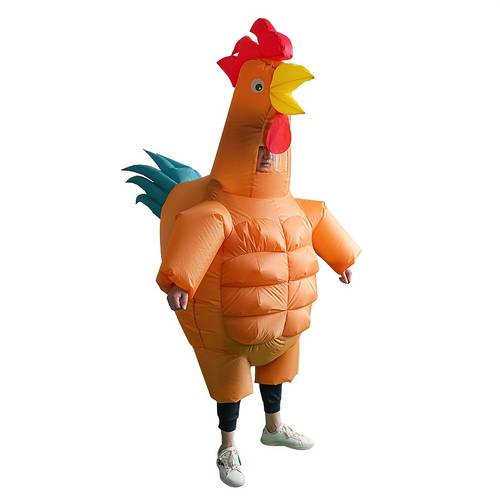 a popular inflatable costume featuring a pineapple chicken halloween stage performances and a humorous touch to the atmosphere without battery