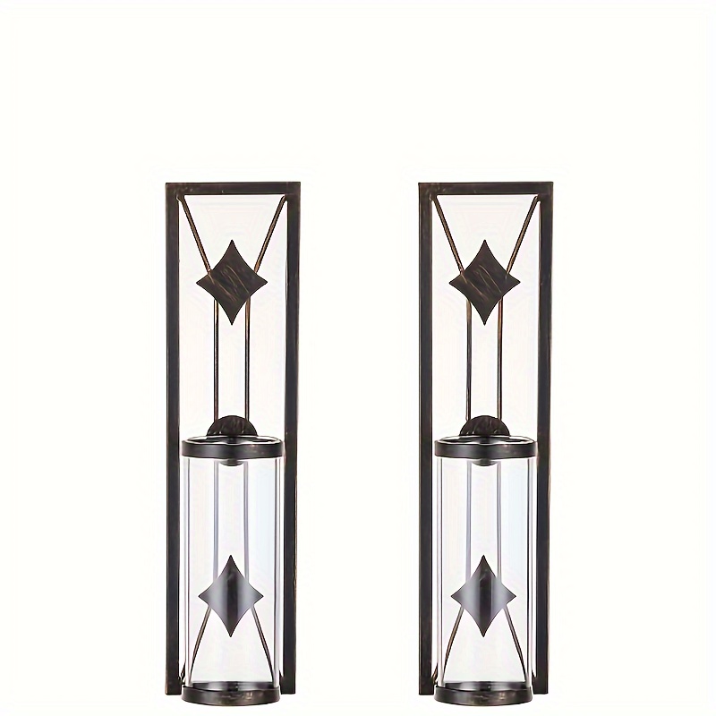2pcs Rustic Black Candle Sconces Retro Wall Mounted Iron Art Diamond Set  Candle Holders For Living Room Farmhouse Fireplace And Wedding Decorative  Tealight Candle Holders, Shop On Temu And start Saving
