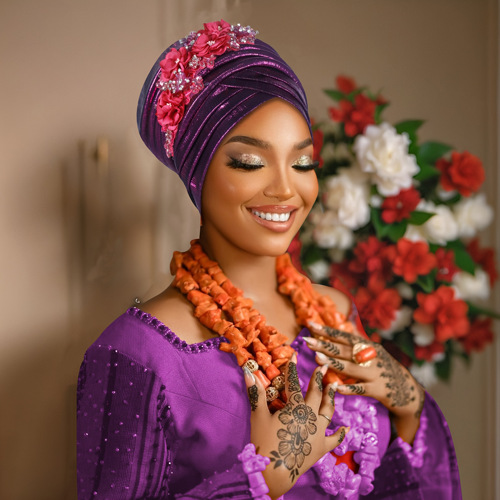 1cp african traditional festival wedding bright layered  display picture 3
