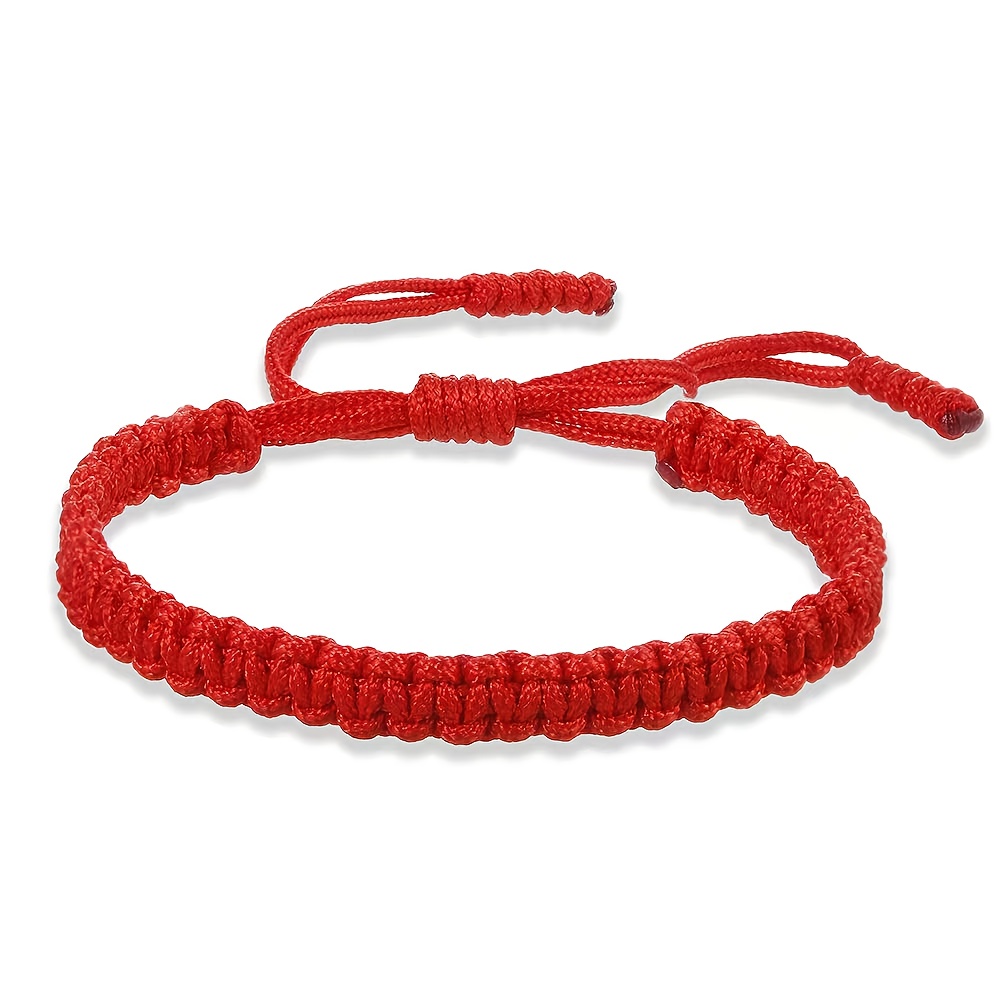 Red And Black Flat Knot Hand-woven Bracelet, Adjustable In Size And Thickness, Styles, Friendship And Couple Bracelet