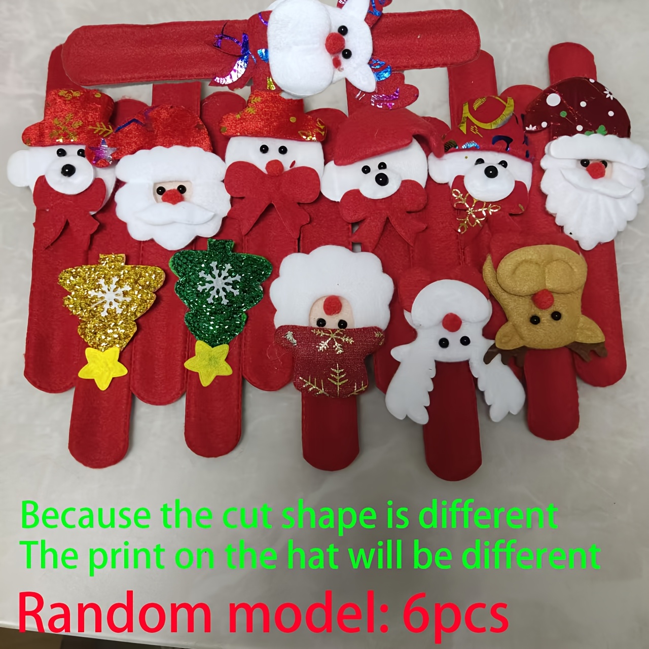 TEMU 6pcs Christmas Set With Santa, Snowman, And Reindeer Designs - Holiday Themed Party Decorations And Accessories, Christmas Decorations