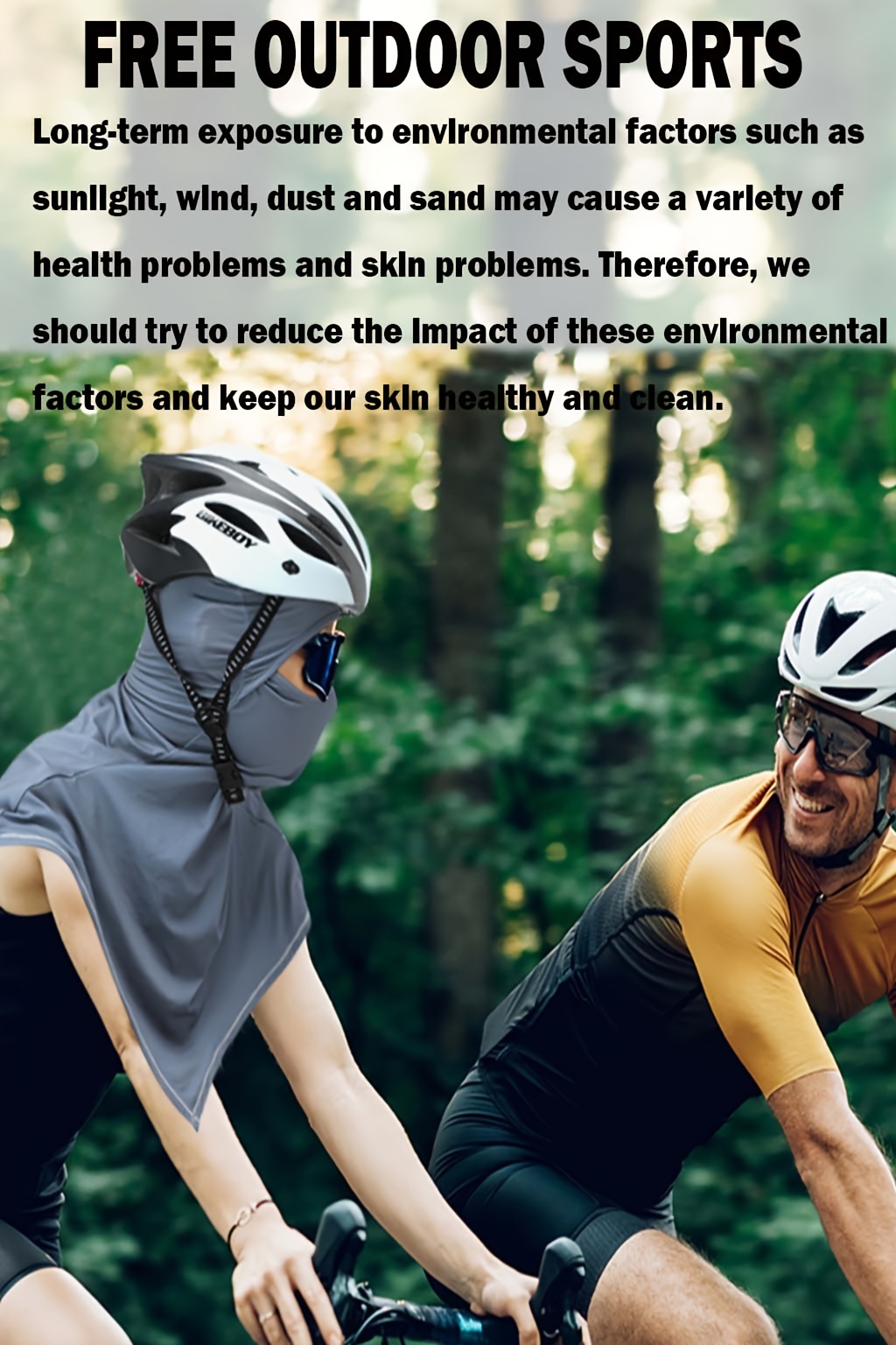 Breathable Balaclava Mask - UV Safeguard, Full Face Cover for Outdoor Sports & Cycling, Elastic Fit, Solid Color details 4