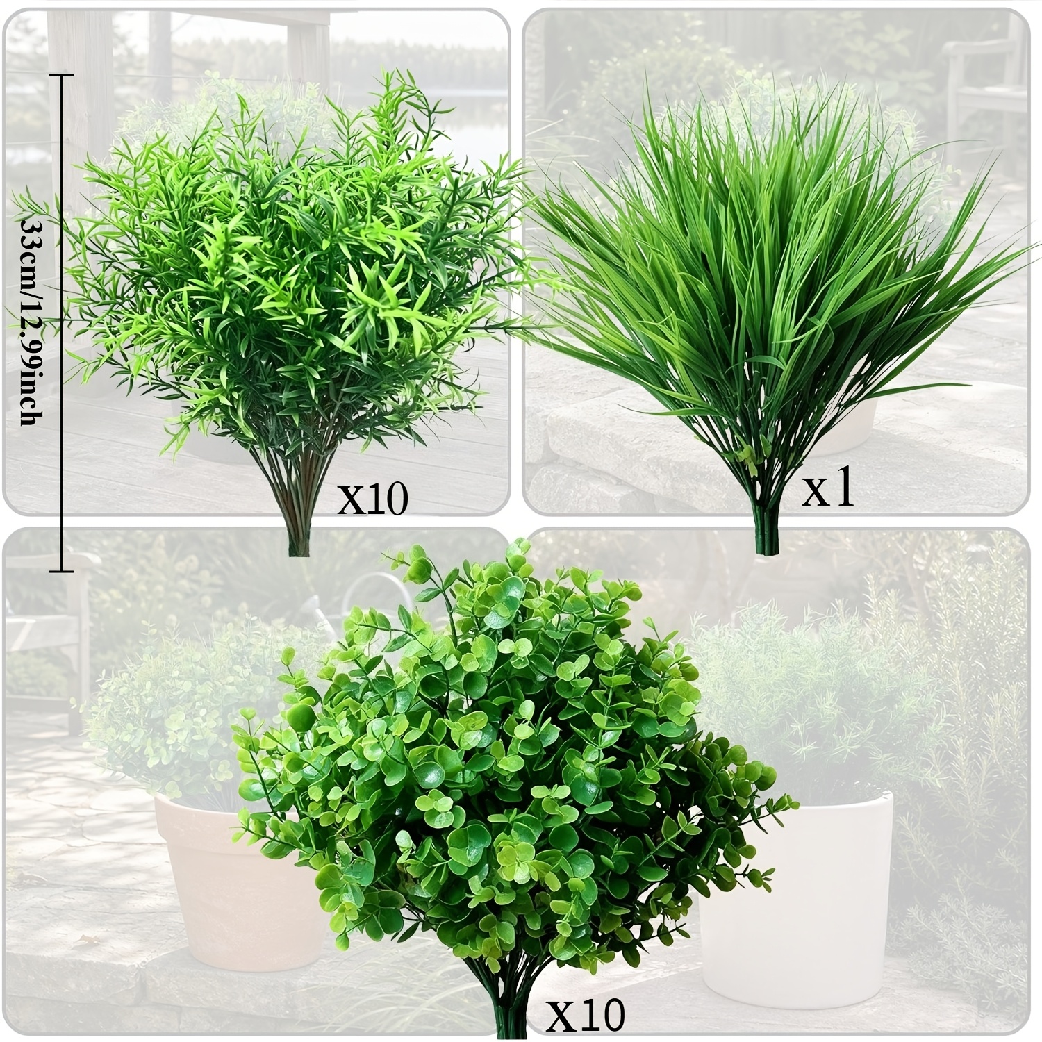 TEMU 21pcs Set Of Outdoor Artificial And Flowers, Uv-resistant Plastic Fake Shrubs And Chrysanthemums, Suitable For , Windowsills, Planters, Hanging