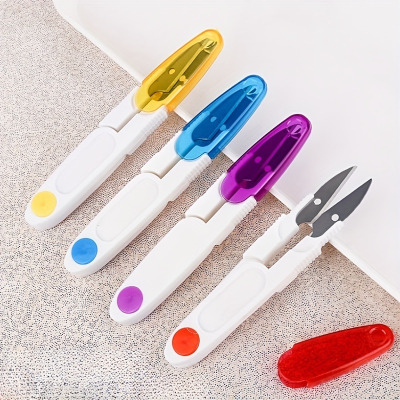 

3pcs Stainless Steel U-shaped Thread Cutter Scissors, Ergonomic Grip, Precision Crafting Shears For Sewing, Crochet & Embroidery, Suitable For 14+, With Assorted Colors