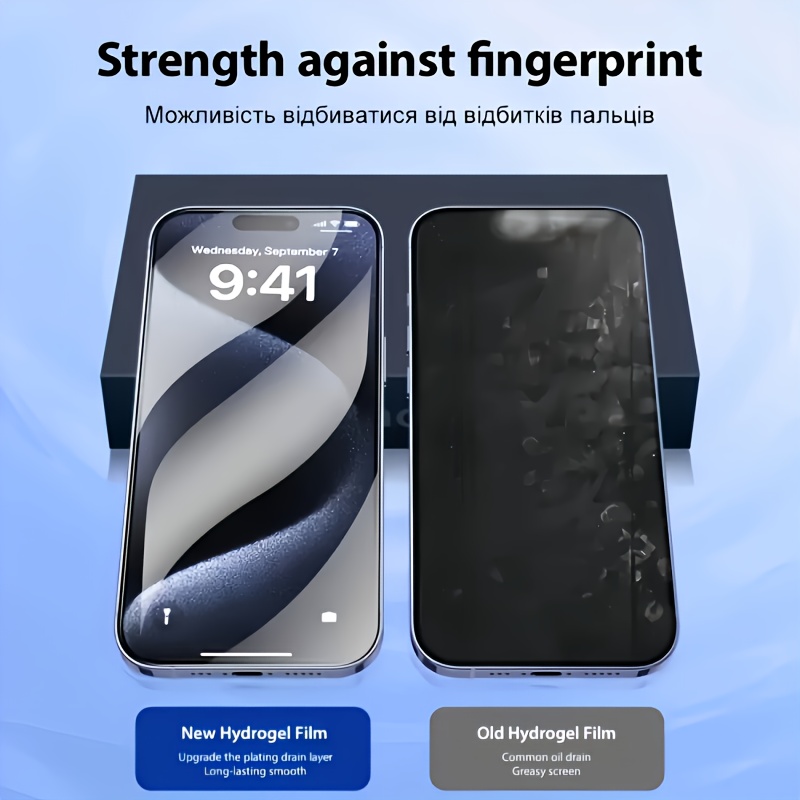 TEMU Juego de 3 protectores de pantalla de hidrogel de definición para iPhone 17 / iPhone 17 Pro / iPhone 17 Air / iPhone 17 Pro Max - , , cobertura