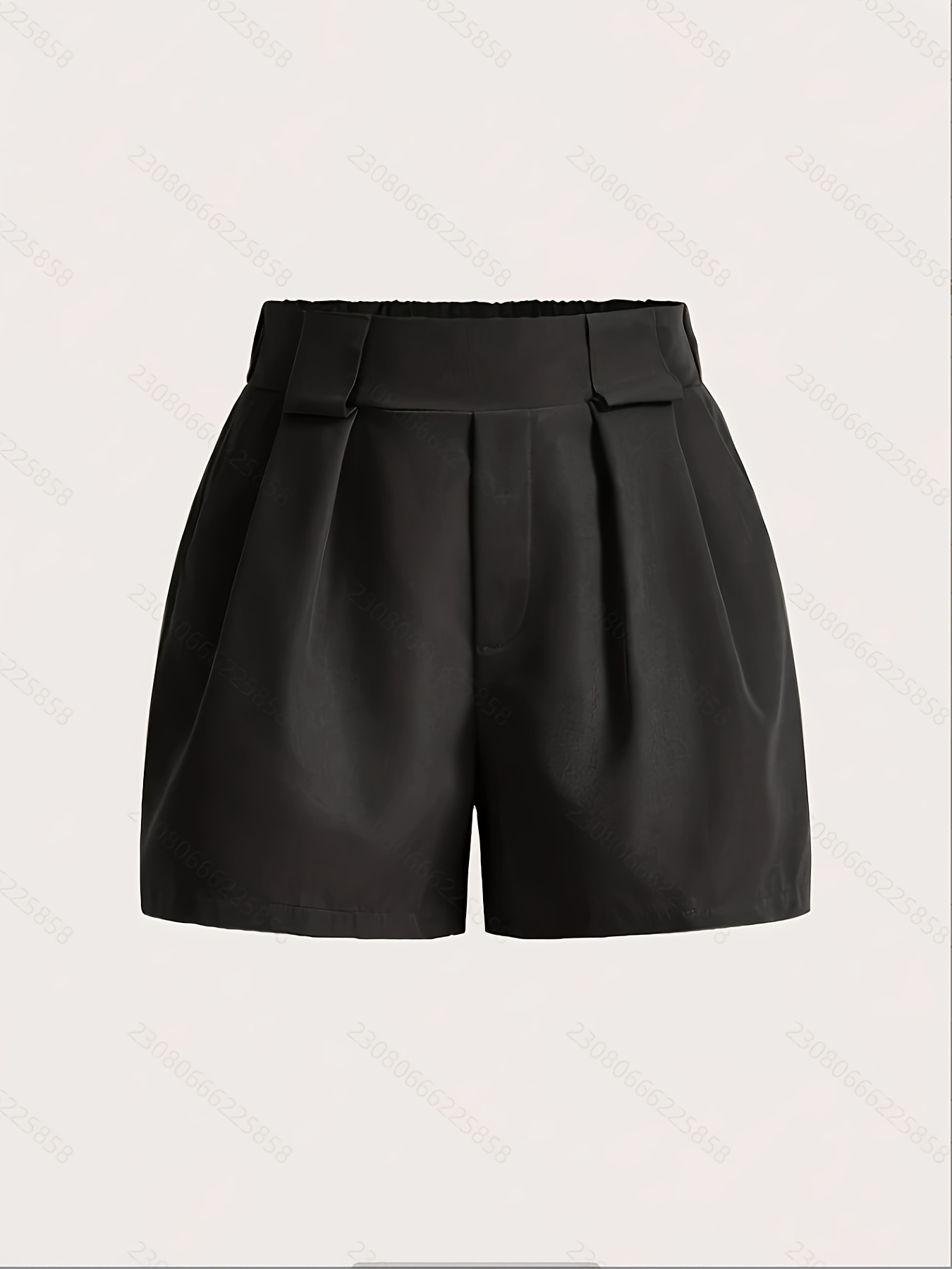 womens solid color pleated wide leg loose casual shorts temu - Temu