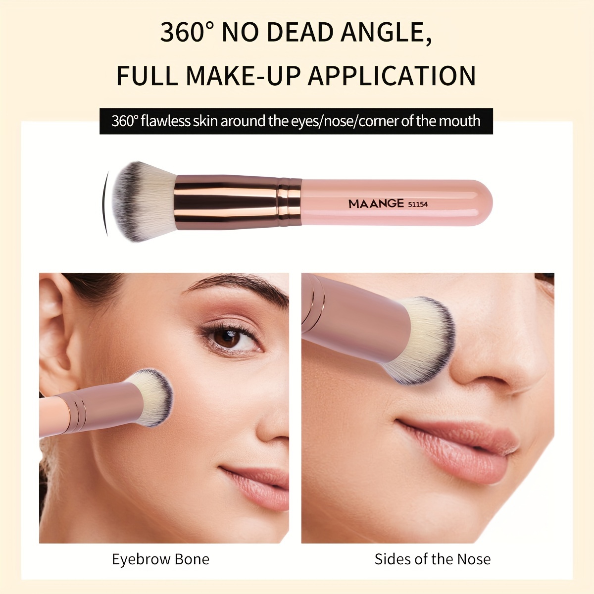 MAANGE Oval Foundation Brush for All Skin Types