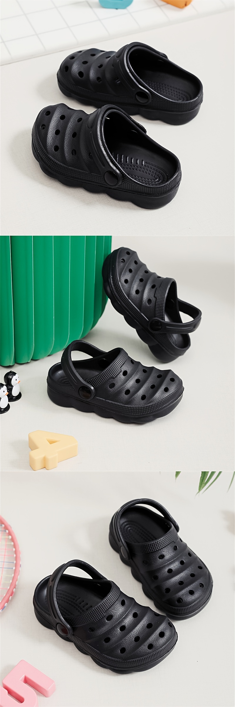 Unisex Kid's Solid Breathable Hollow Out Clogs, Comfy Non Slip Casual Slippers For Boy's & Girl's Outdoor Activities