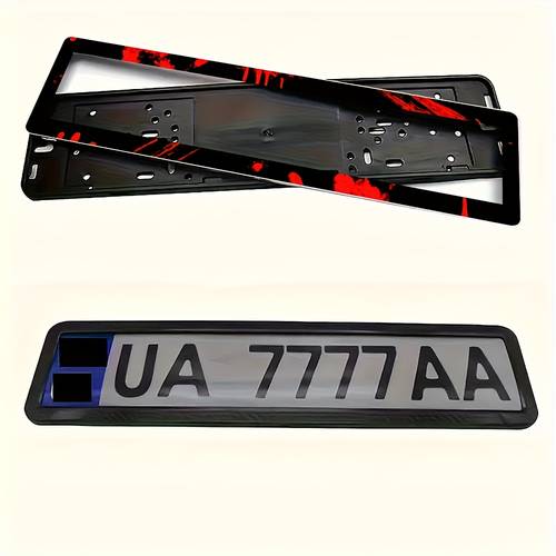 eu standard 5 0x21 0 inch red grain stainless license plate frame with stylish and unique for uk europe more