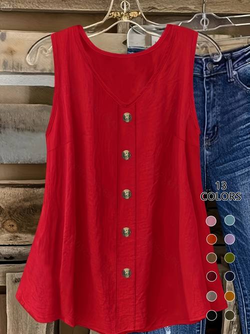 plus size elegant and fashionable latest style with button details plus size womens vest shirt