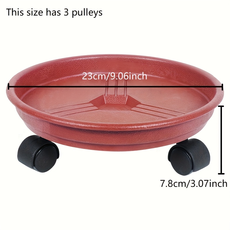 TEMU Plateau rond en plastique pour pots de fleurs avec roulettes - un support à plantes stable et facile à déplacer, idéal pour une utilisation