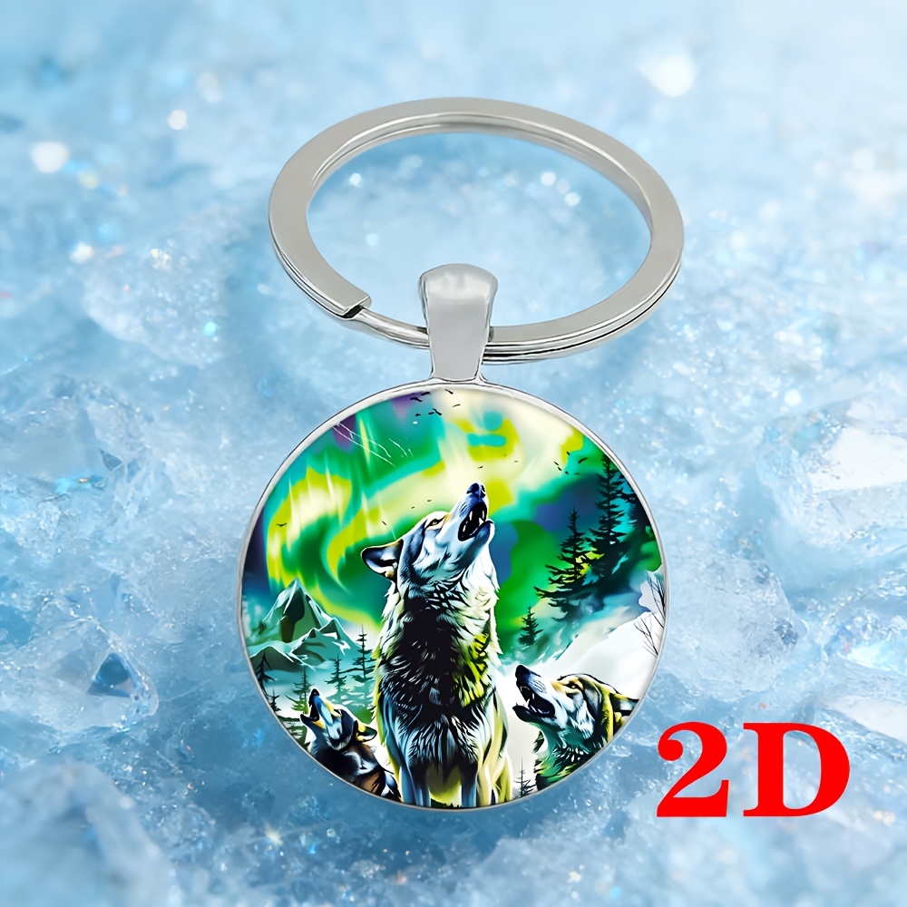 TEMU Aurora Wolf Howl Keychain, A Easy, Stylish And Easy-to-use Keychain, Suitable For Daily Use, A Small Gift For
