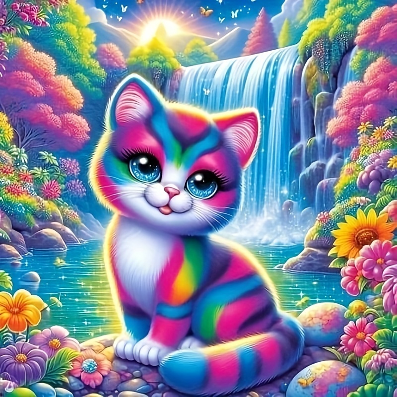 

Colorful Kitten Diamond Painting Kit For Beginners And Adults – Animal Theme, Round Diamond Art, Acrylic Gem Mosaic Craft, Complete Drill Without Frame, Ideal For Home Wall Decor Gift