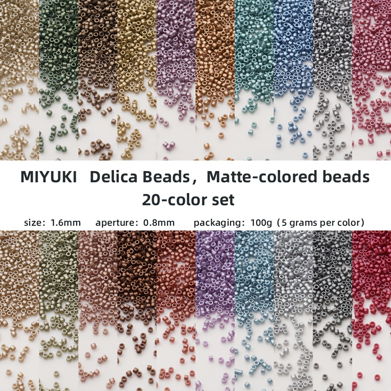 TEMU Cuentas de , juego de 20 colores, 933 piezas de color, total de 18660 piezas, 5G de color, total de 100G, tamaño 1.6Mm/0.063 pulgadas, material