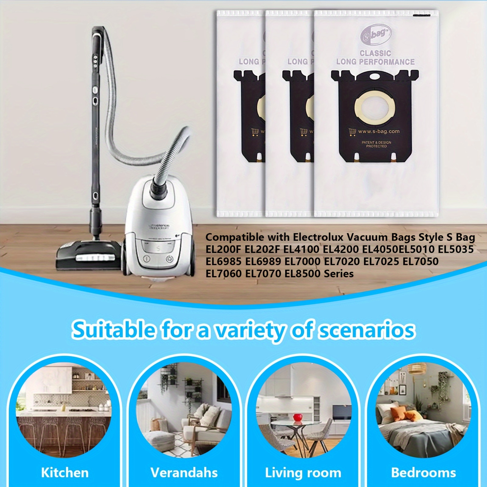 3 6 10 dona changyutgich sumkasi Electrolux changyutgichiga mos keladi, oson o'rnatish, changyutgich uchun tafsilotlar 5