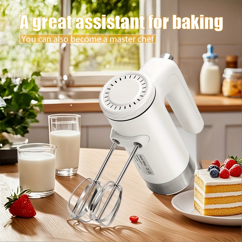 5-Speed Electric Egg Beater Hand Mixer with Ejection Button,  Interchangeable Dough Whisk Sponge Beaters, Ergonomic Handle Durable  Plastic Kitchen