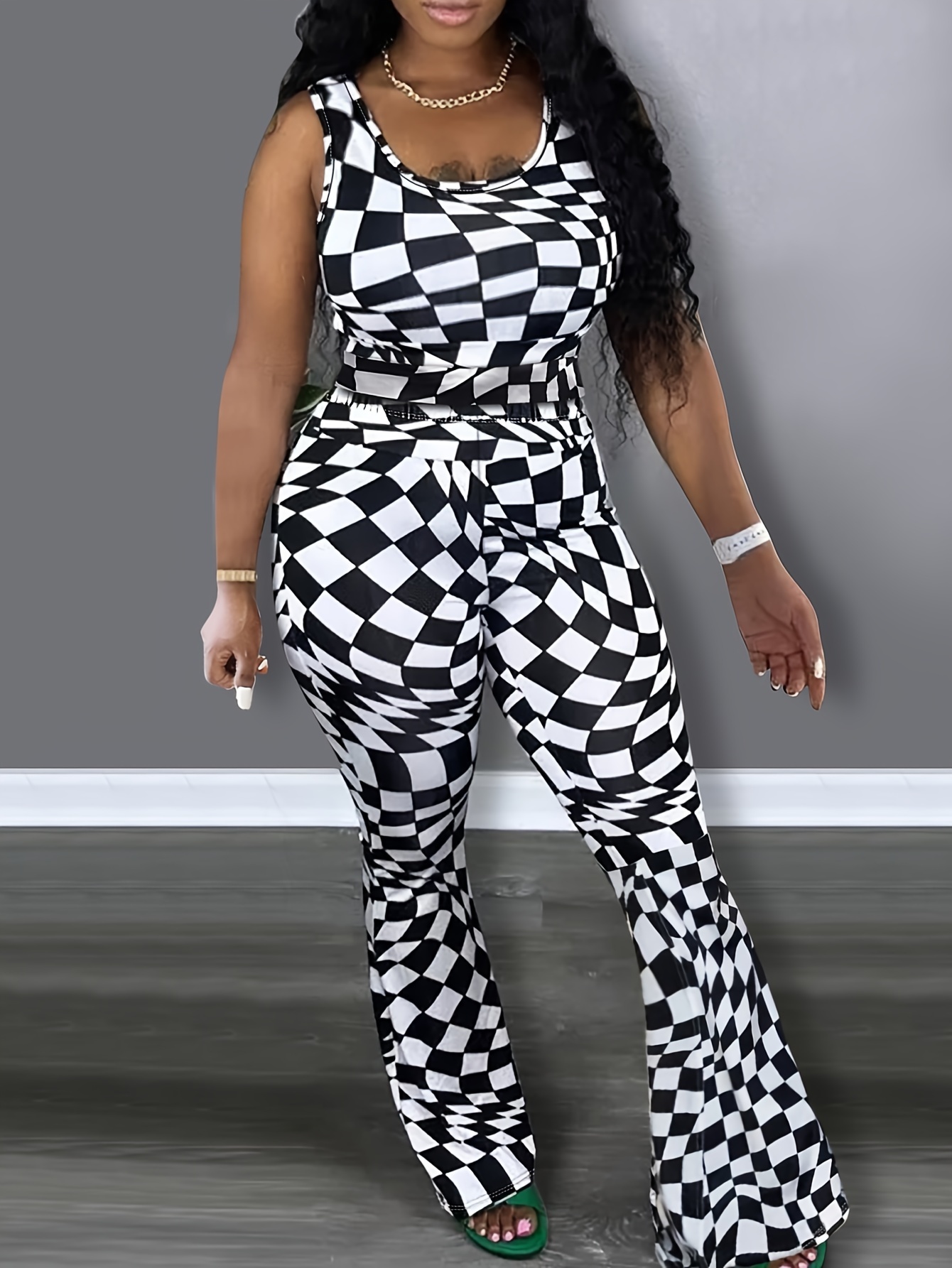 Flare pants set plus size store