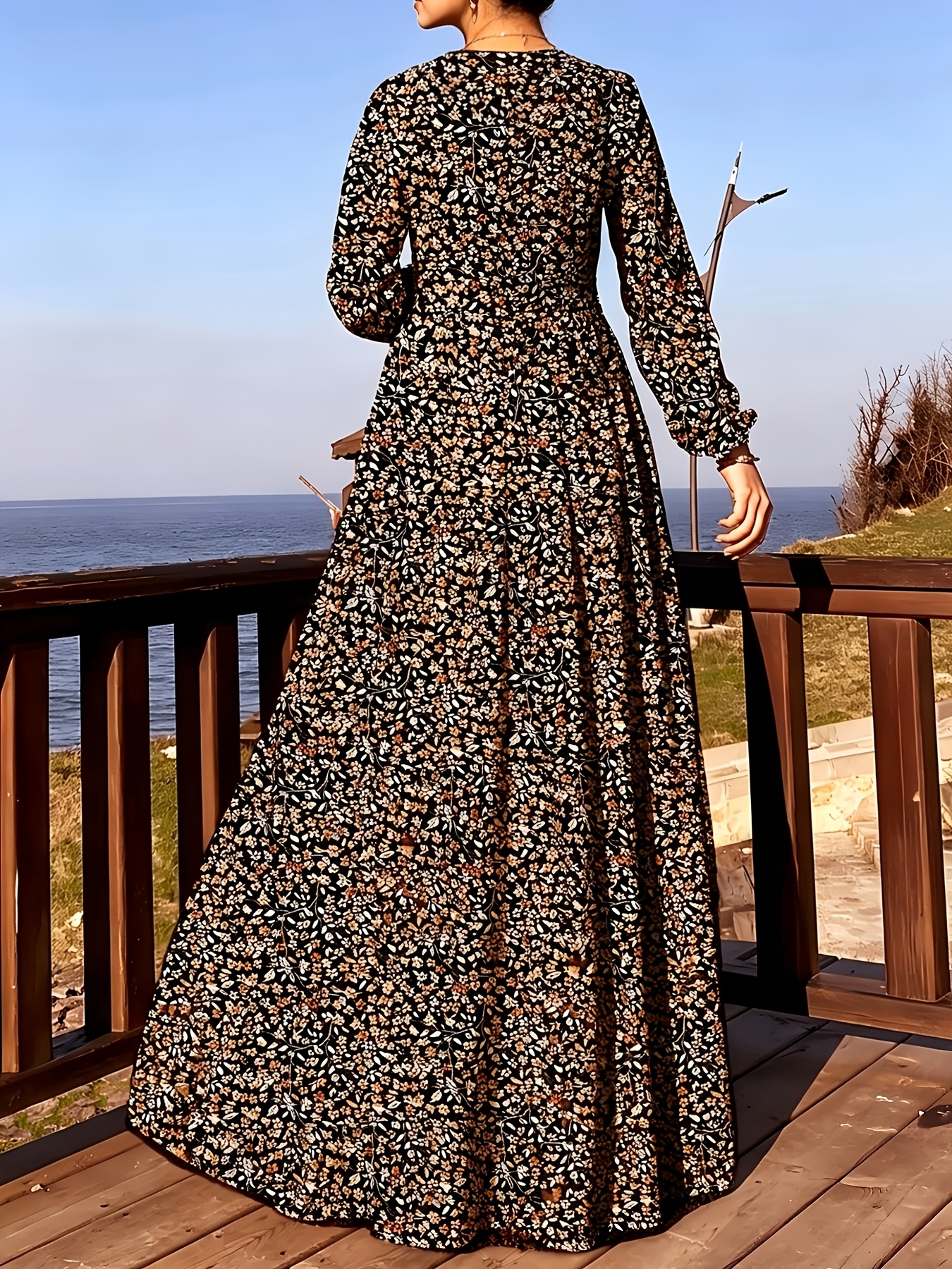middle eastern elegant printed   dress headscarf not included
