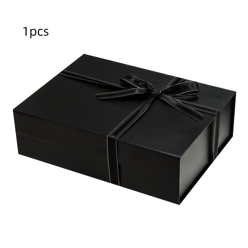 TEMU Geschenkbox mit goldenem Randband, leere Luxus-Geschenkbox für Hochzeitstag, Geburtstagsparty, 1 Packung