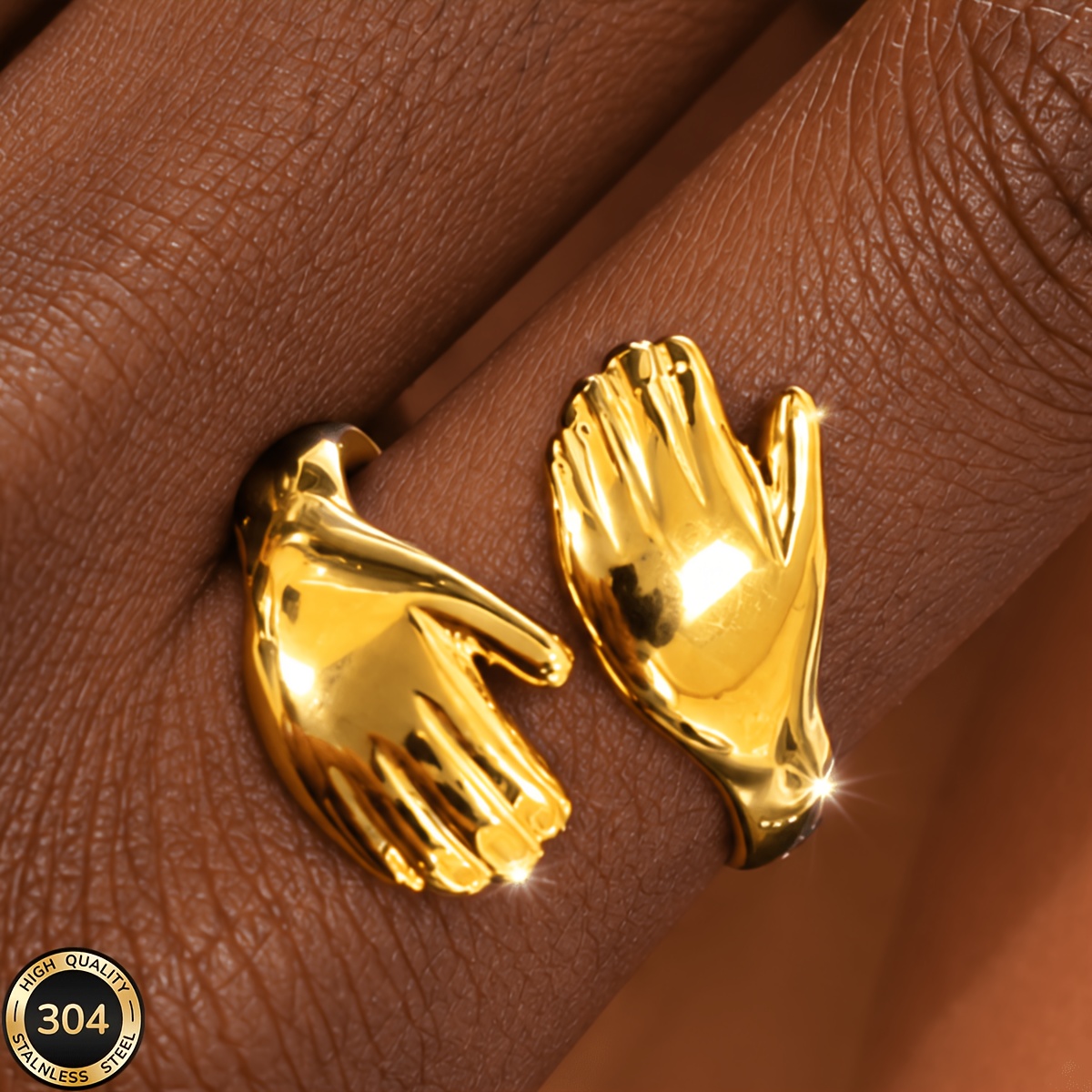 18K Gold Plated Open-End Ring, Unisex