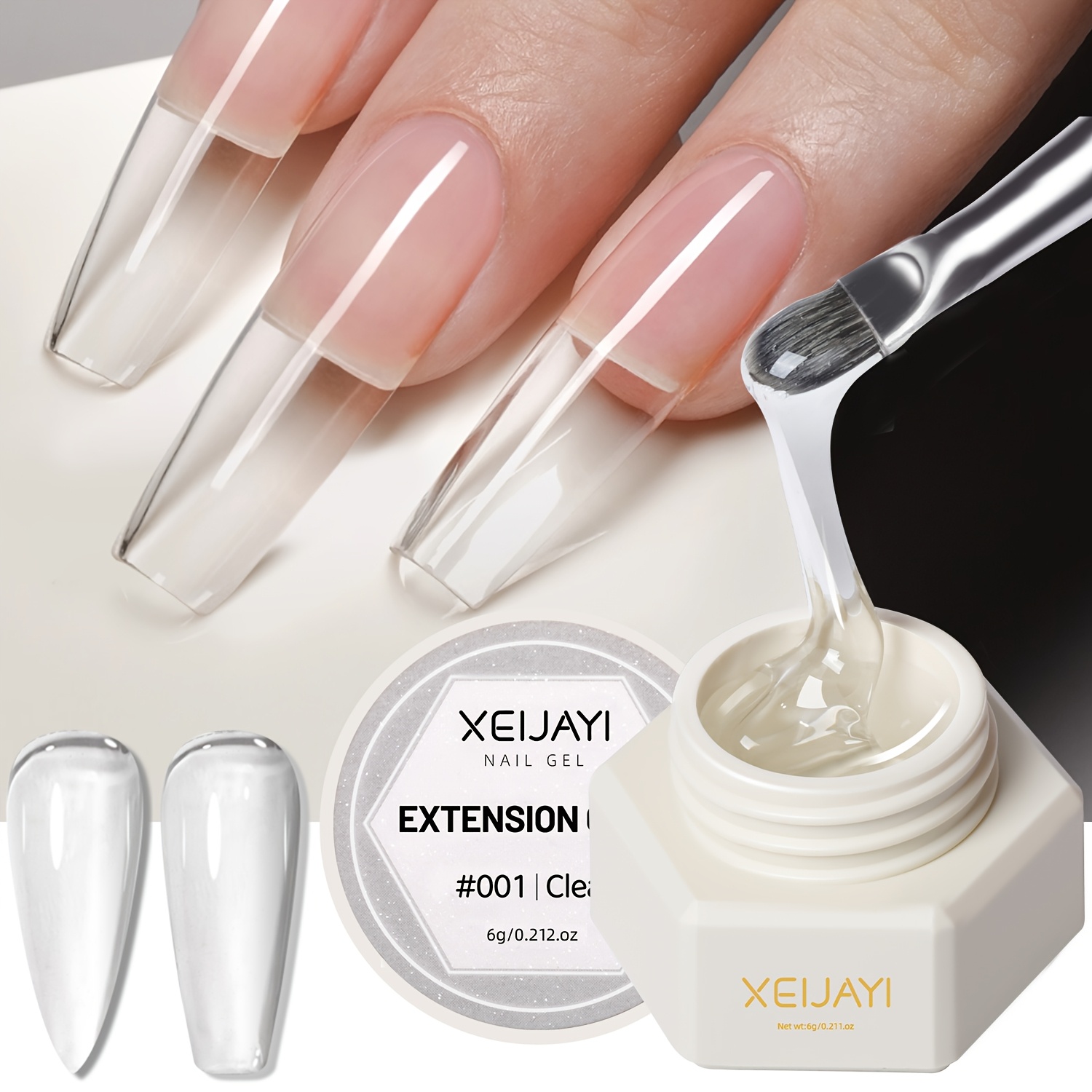 1pc 6g Solid Builder Gel For Nails, Extension Hard For Nail Gel, Non-sticky Hand For Nail Sculpture Gel, Acrylic Extension For Nail Gel For Nail Art