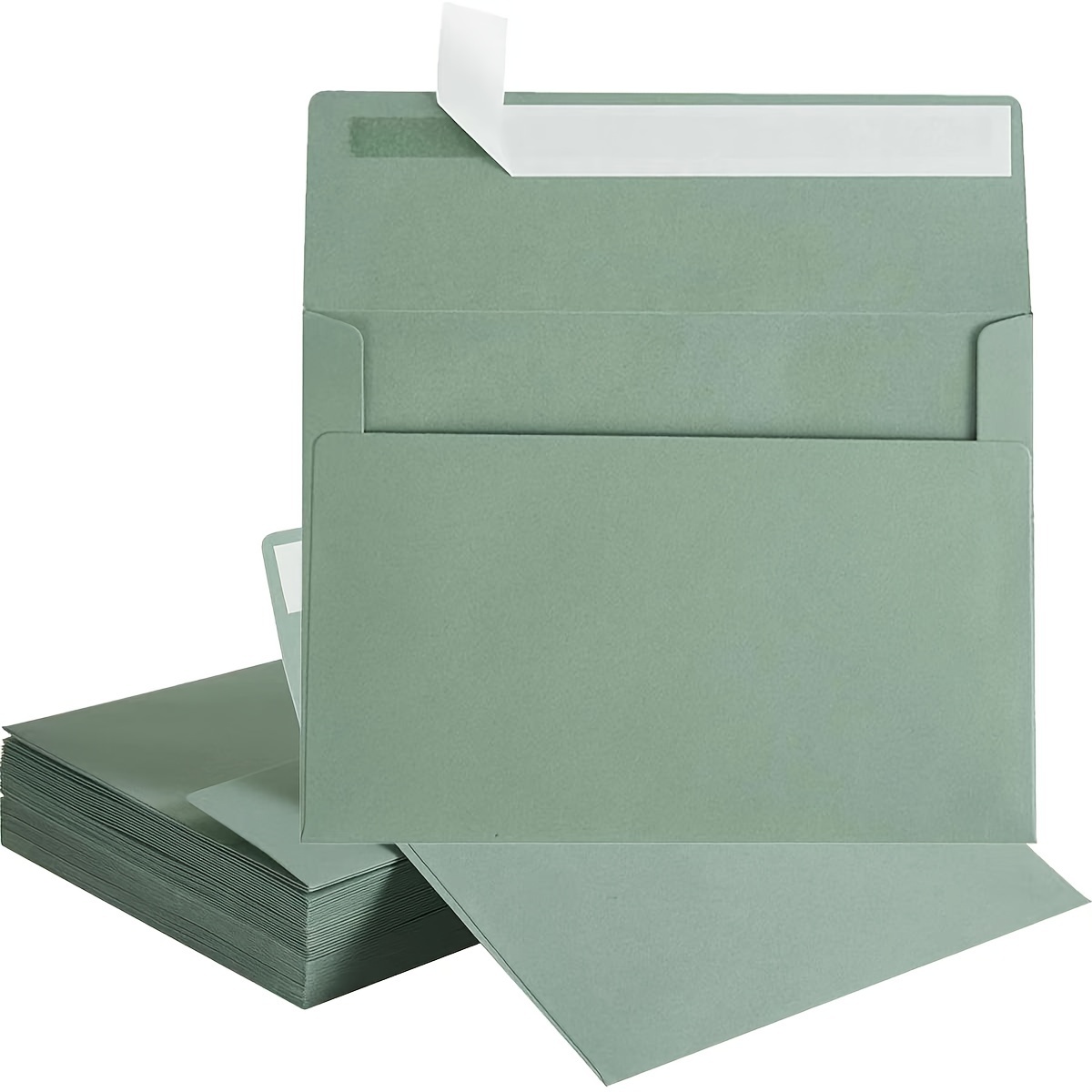 

5.25×7.25inch Self-sealing Envelopes In Green, 20/40/60/100pcs, Suitable For Weddings, Party Invitations, Greeting Cards, , Photos, Mailing, 5×7inch Greeting Card Envelopes