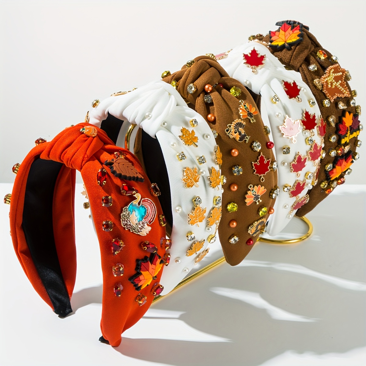 Thanksgiving Stirnband Für Damen Mit Perlen, Kürbis & Truthahn – Herbstaccessoire Für Partys