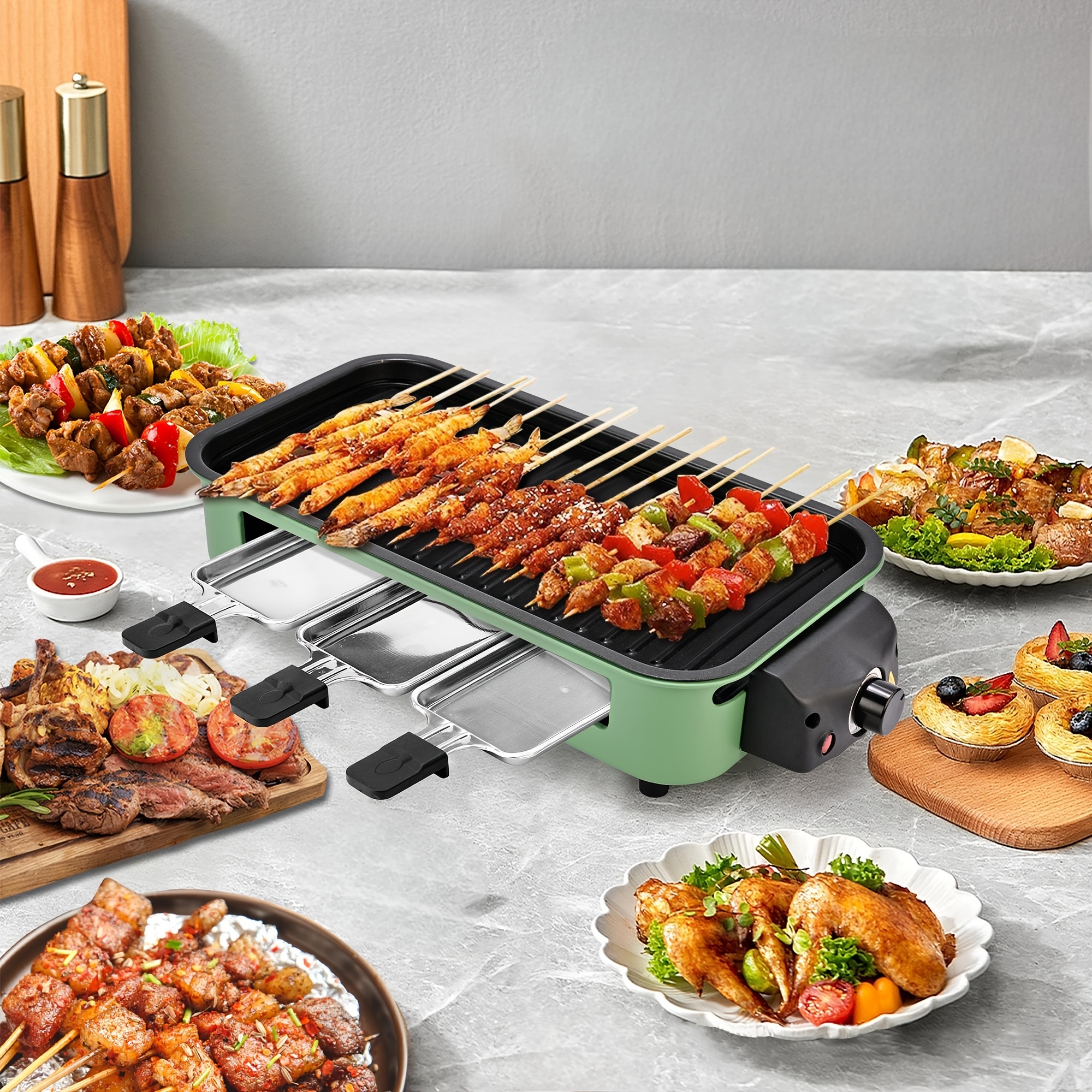 1500W Smokeless Electric Grill with Removable Non-Stick Griddle & Hot Pot - Indoor Portable BBQ Grill with Adjustable Temperature Control, Stainless Steel Construction, Dishwasher Safe - All-in-One Indoor Grill for Searing, Sautéing, Frying - Ideal Gift for Christmas, Housewarming, Birthdays - 201 Stainless Steel, 120V US Plug, Perfect for Small Spaces & Family Cooking, Indoor Grill Portable, Portable Electric Grill, Indoor Grilling, Indoor Grill, Smokeless Indoor Grill, Indoor Grill 11 1500W Smokeless Electric Grill with Removable Non-Stick Griddle & Hot Pot - Indoor Portable BBQ Grill with Adjustable Temperature Control, Stainless Steel Construction, Dishwasher Safe - All-in-One Indoor Grill for Searing, Sautéing, Frying - Ideal Gift for Christmas, Housewarming, Birthdays - 201 Stainless Steel, 120V US Plug, Perfect for Small Spaces & Family Cooking, Indoor Grill Portable, Portable Electric Grill, Indoor Grilling, Indoor Grill, Smokeless Indoor Grill, Indoor Grill - Image 11