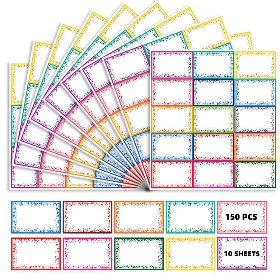 Image of 150pcs Name Tag Labels, Colorful Name Badge With Permanent Adhesive Name Tag Stickers For School Office Home (each Measures 3" X 2")