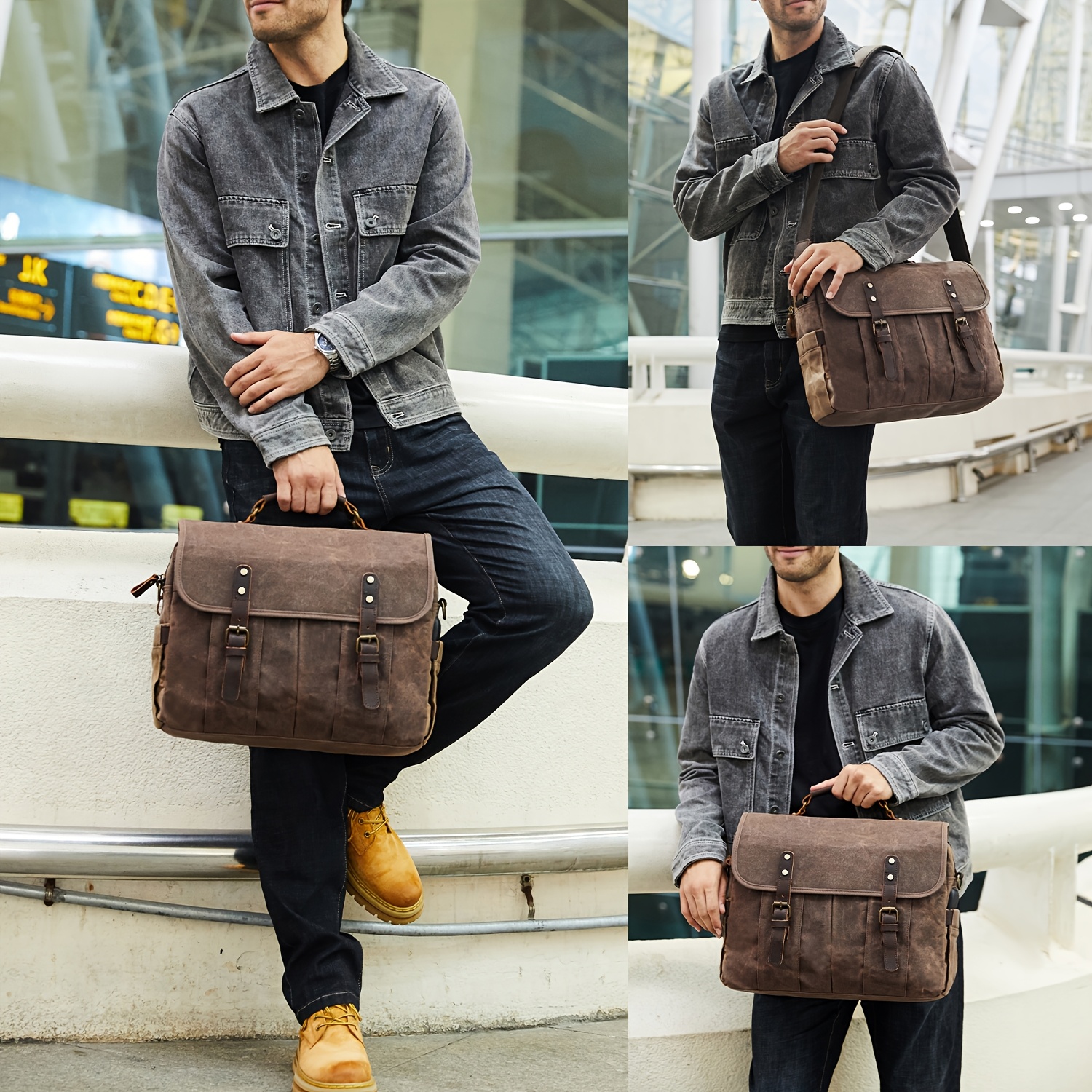 Men's crossbody briefcase online