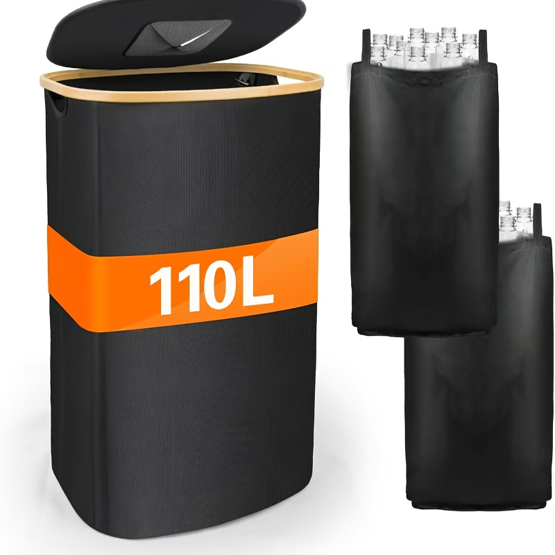 E-shop 110L Aufbewahrungsbehälter, Tragetaschen mit Deckeln, Aufbewahrungsflaschen, Aufbewahrungsflaschen mit Löchern, ideal für Küchen Abstellräume,