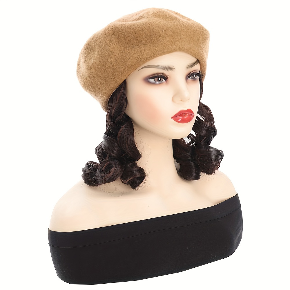 chic black beret hat with 18