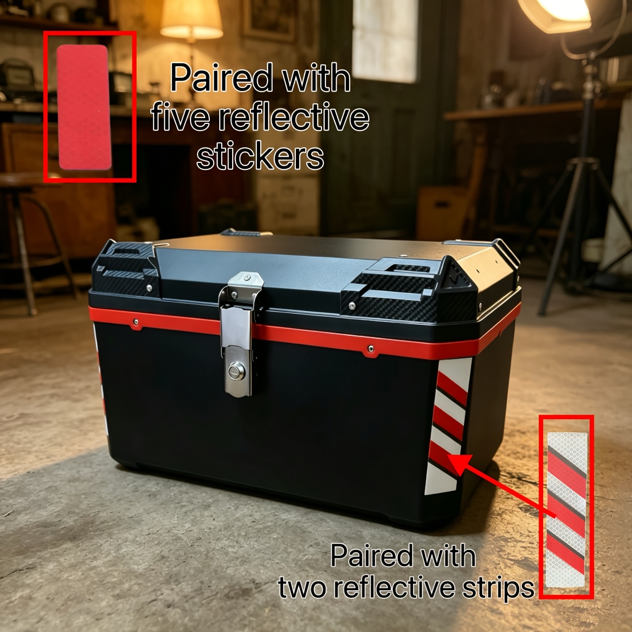TEMU Porte-bagages universel moto 72L, compartiment de bagage étanche avec verrou de sécurité, compartiment de rangement pour casque, coque étanche