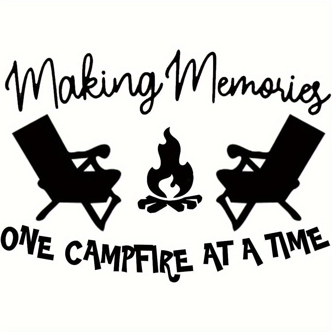 

1 Campfire Vinyl Decal Sticker - Pvc For Cars, Trucks, , Walls & Laptops - Outdoor-themed Design With Campfire & Chairs, Wall Art Decal | Font Sticker | Versatile Vinyl Sticker, Camping Decorations