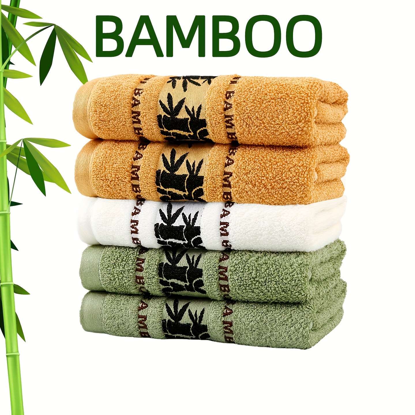 

5pcs Bamboo Fiber Hand Towel Set - Ultra Absorbent & Quick-dry, Super Soft & Skin-friendly, Modern For Home Bathroom, 13.7x29.5 Inches