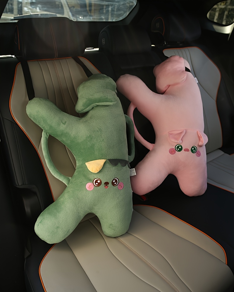 Comfortable pillow cushion supports the head for sleeping use suitable for car rear pillows and creative dinosaur cat design