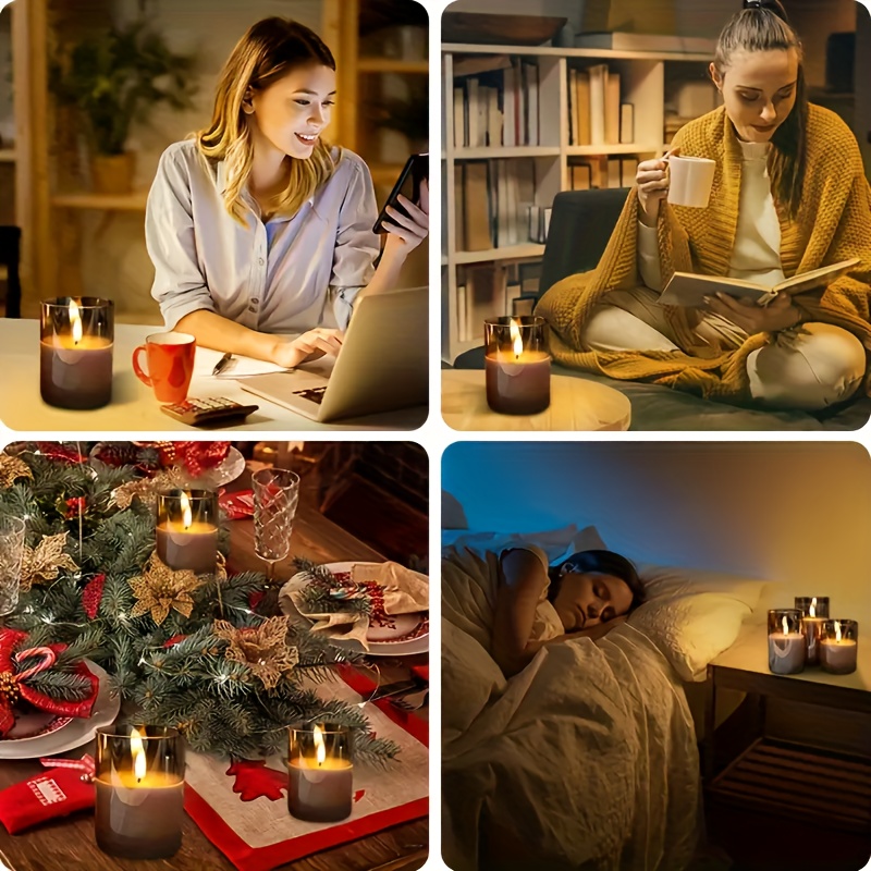 3 stuks Vlamloze LED Kaarsen met Afstandsbediening - Realistische Flikkerende Beweging, Instelbare Helderheid