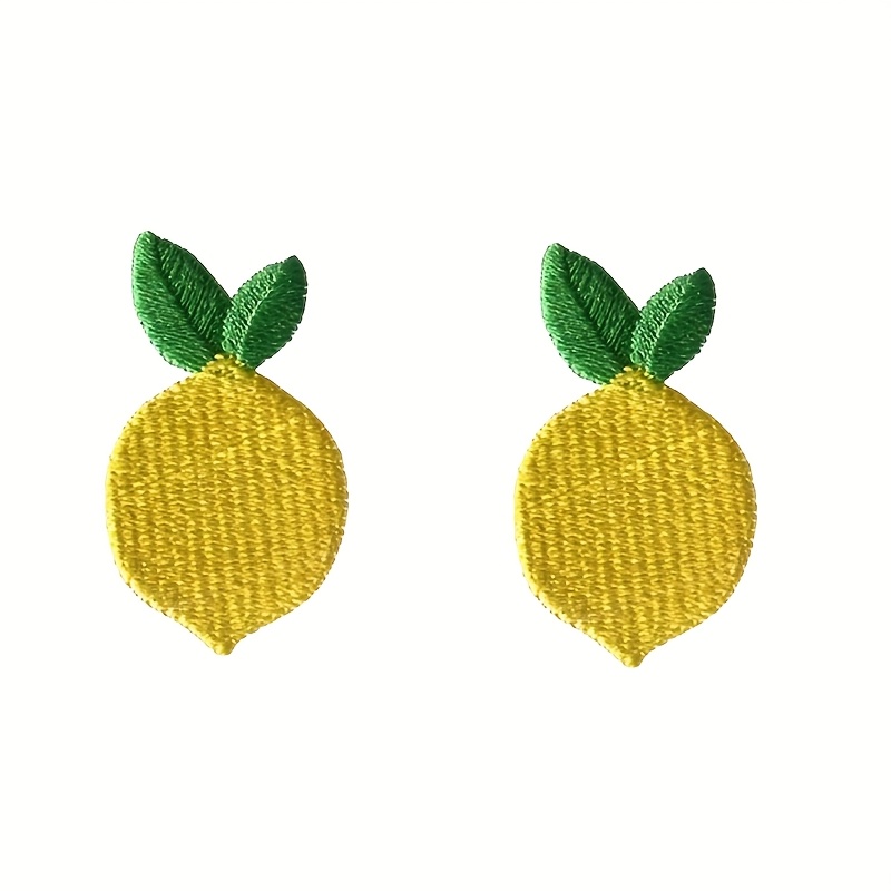 2pcs Tiny Lemon Patch, Iron On Patch, Embroidered Patch, Applique, Iron On Clothing Labels