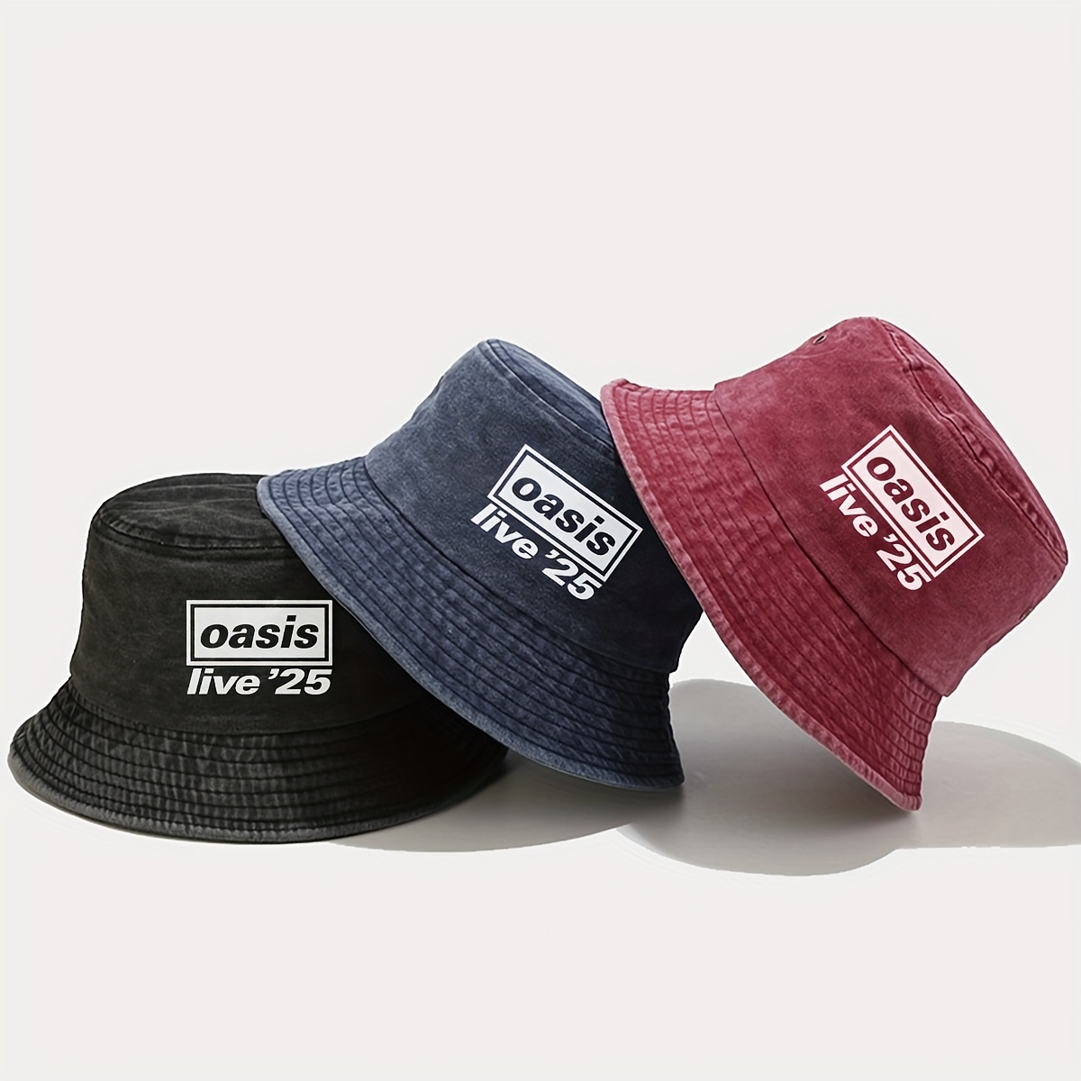 Oasis Live '25 Band Logo Ex-Tour Navy Bucket Hat – Official
