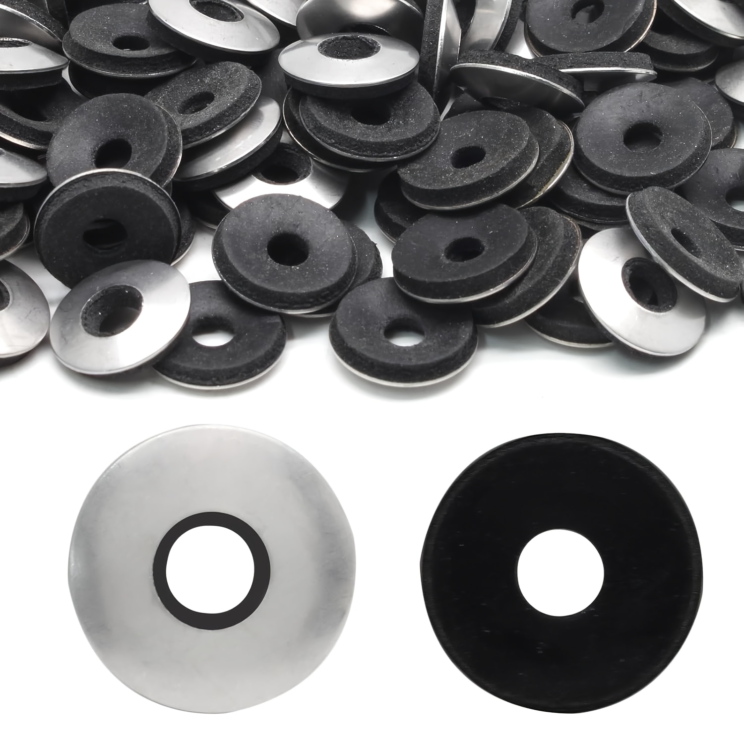 80st Platte Rubberen Ringen Assortiment, 18/20/25/30mm Rubber Flat Washers Assortment Zwarte