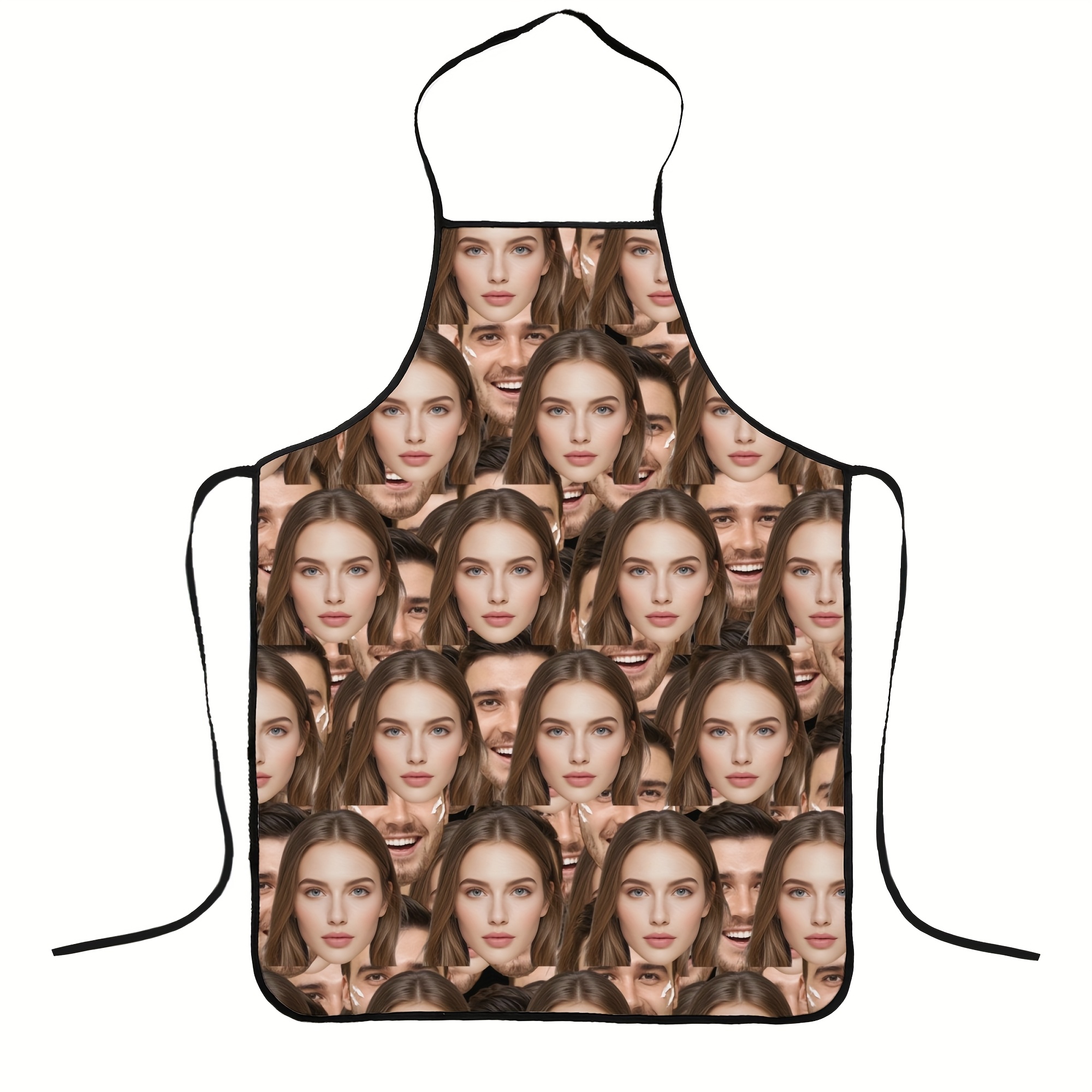 TEMU Tablier Photo Personnalisé - Tablier de Cuisine en Polyester Durable Unisexe pour Cuisiner, BBQ, Jardinage, Peinture - Cadeau Idéal pour