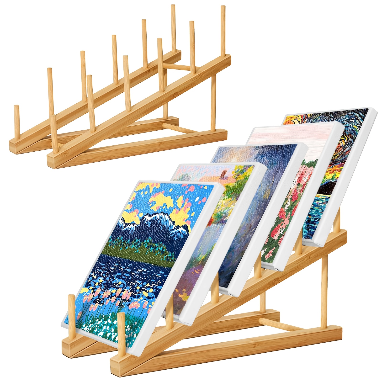 TEMU Escurridor Pequeño, Escurridor de Pintura de 5 Niveles para Tableros de , Organizador de Almacenamiento de Madera Multicapa, Soporte de